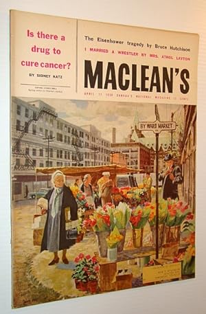 Bild des Verkufers fr Maclean's, Canada's National Magazine, 12 April. 1958 - By Ward Market Cover Illustration zum Verkauf von RareNonFiction, IOBA