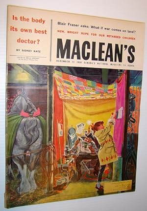 Imagen del vendedor de Maclean's - Canada's National Magazine, November 22, 1958 - Royal Winter Fair Cover Illustration and Article a la venta por RareNonFiction, IOBA