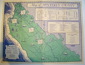 Map of Monterey County, California Circa 1937