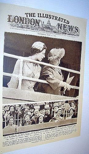 Bild des Verkufers fr The Illustrated London News (ILN) Magazine, June 12 1954 - Cover Photo of the Queen at Epsom zum Verkauf von RareNonFiction, IOBA