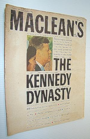 Bild des Verkufers fr Maclean's Magazine, January 5, 1963 *THE KENNEDY DYNASTY* zum Verkauf von RareNonFiction, IOBA