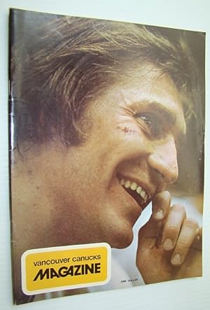 Bild des Verkufers fr Vancouver Canucks Magazine, November 2, 1973 - Sensational Colour Cover Photo of Bobby Schmautz - Sporting Facial Stitches zum Verkauf von RareNonFiction, IOBA