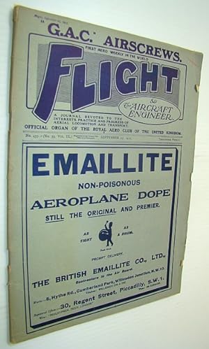 Bild des Verkufers fr Flight (Magazine) And The Aircraft Engineer, September 27, 1917 zum Verkauf von RareNonFiction, IOBA