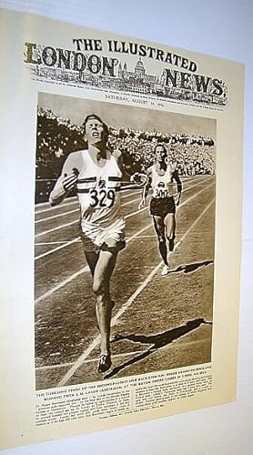 Bild des Verkufers fr The Illustrated London News (ILN) Magazine, August 14, 1954 - Cover Photo of "The Greatest Mile Race Ever Run" - Roger Bannister and J.M. Landy in Vancouver zum Verkauf von RareNonFiction, IOBA