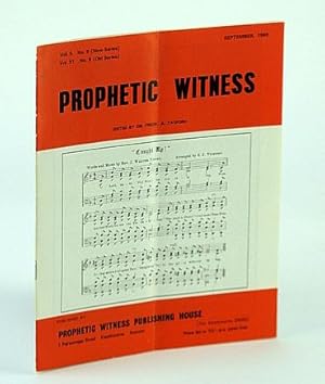 Seller image for Prophetic Witness (Magazine), September (Sept.) 1969, Vol 5 No. 9 (New Series), Vol. 51 No. 9 (Old Series) - Religious Life in Israel for sale by RareNonFiction, IOBA