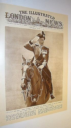 Immagine del venditore per The Illustrated London News (ILN), June 14, 1952 - Cover Photo of Queen on Horseback Inspecting Foot Guards venduto da RareNonFiction, IOBA