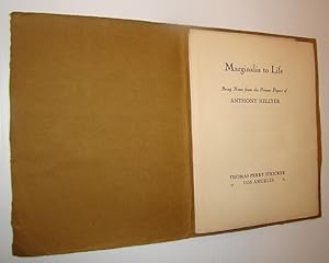 Image du vendeur pour Marginalia to Life - Being Notes from the Private Papers of Anthony Hillyer mis en vente par RareNonFiction, IOBA
