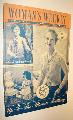Bild des Verkufers fr Woman's Weekly (Magazine), No. 2339, September 1, 1956 - Sara Seale's Latest Novel zum Verkauf von RareNonFiction, IOBA