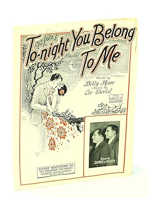 Seller image for Tonight You Belong to Me - Sheet Music for Voice and Piano with Ukulele Chords for sale by RareNonFiction, IOBA