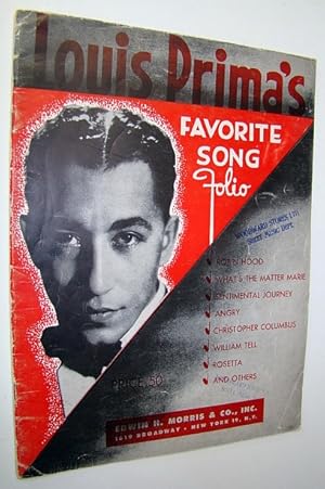 Seller image for Louis Prima's Favorite Song Folio: Songbook with Sheet Music for Voice and Piano with Guitar/Ukulele Chords for sale by RareNonFiction, IOBA