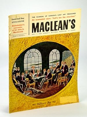 Bild des Verkufers fr Maclean's - Canada's National Magazine, 4 July 1959 - Scandal of Our Lost Art Treasures zum Verkauf von RareNonFiction, IOBA