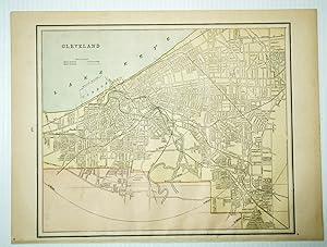 1889 Color City Map of Cleveland, Ohio (OH)