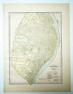 1889 Color Map of the City of St. Louis, Missouri (MO)