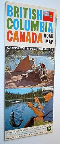 Bild des Verkufers fr British Columbia Road Map 1964-1965 - With Campsite and Fishing Guide zum Verkauf von RareNonFiction, IOBA