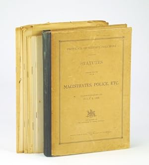 Bild des Verkufers fr Province of British Columbia (B.C.) Statutes Compiled for the Use of Magistrates, Police, Etc., Consolidated to July 1, 1929 zum Verkauf von RareNonFiction, IOBA