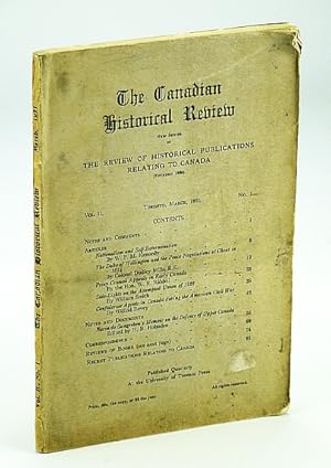 Seller image for The Canadian Historical Review, March (Mar.) 1921, Vol. II, No. 1 - Confederate Agents in Canada During the Civil War for sale by RareNonFiction, IOBA