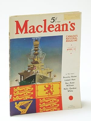 Bild des Verkufers fr Maclean's, Canada's National Magazine, April (Apr.) 15, 1939, Vol. 52, No. 8 - Civilization in Danger / Successful Co-ops zum Verkauf von RareNonFiction, IOBA