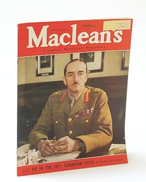 Immagine del venditore per Maclean's, Canada's National Magazine, April (Apr.) 1 1943, Vol. 56, No. 7 - Sir Alan Francis Brooke Cover Photo venduto da RareNonFiction, IOBA