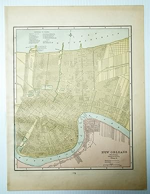 1889 Color Map of the City of New Orleans, Louisiana (LA)