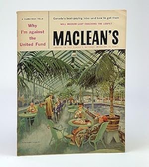 Seller image for Maclean's, Canada's National Magazine, January (Jan.) 19, 1957 - Victoria's Crystal Garden Cover Illustration / Howie Meeker for sale by RareNonFiction, IOBA