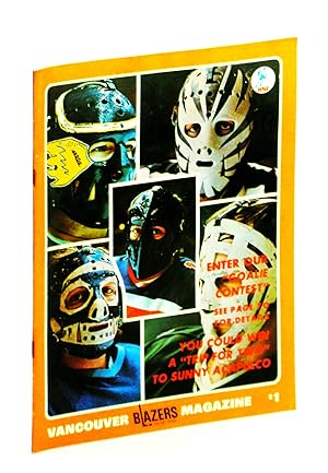 Bild des Verkufers fr Vancouver Blazers Magazine, Volume II, Issue No. 27, February 9, 1975 : Cover Photos of Colourful Goalie Masks zum Verkauf von RareNonFiction, IOBA