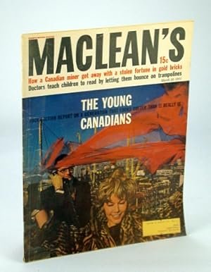 Bild des Verkufers fr Maclean's - Canada's National Magazine, March (Mar.) 25, 1961: The Young Canadians - Four-Section Report zum Verkauf von RareNonFiction, IOBA