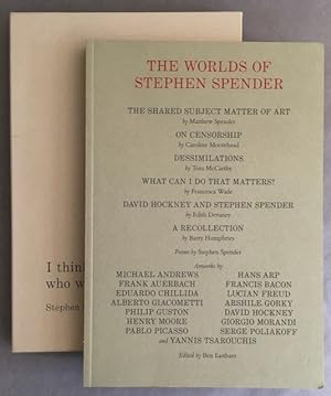 Imagen del vendedor de The Worlds of Stephen Spender - I think continuallyof those who were truly great . a la venta por Antiquariat Im Seefeld / Ernst Jetzer