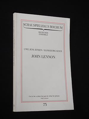 Immagine del venditore per Programmbuch 73 Schauspielhaus Bochum 1985/86. Urauffhrung JOHN LENNON von Jensen, Koch. Regie: Uwe Jens Jensen, musikal. Ltg.: Hansgeorg Koch, Bhnenbild: Anette Schulz, Kostme: Peter Papst. Mit Alexander Goebel / Bernd Birkhahn (John Lennon), Julia von Sell (Yoko Ono), Bert Oberdorfer, Ulrich Wesselmann, Matthias Redlhammer, Kirsten Dene, Andrea Clausen (Stckabdruck) venduto da Fast alles Theater! Antiquariat fr die darstellenden Knste