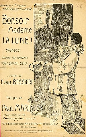 "BONSOIR MADAME LA LUNE par MEALY, DUPARC, GIÉTER" Paroles françaises de Émile BESSIÈRE / Musique...