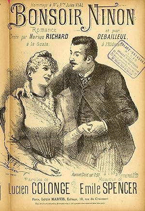"BONSOIR NINON par Marius RICHARD & DEBAILLEUL" Paroles françaises de Lucien COLONGE / Musique de...