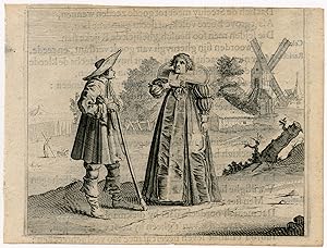Antique Print-GENRE-LANDSCAPE-WINDMILL-Savery-ca. 1644