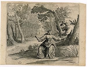 Antique Print-GENRE-SHEPHERDESS-FOREST-Savery-ca. 1644