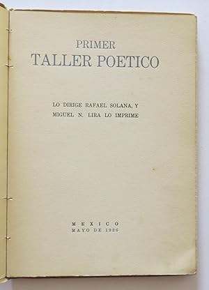 Seller image for Primer Taller Potico for sale by Librera Urbe