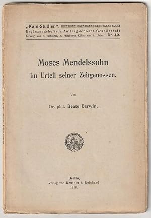 Seller image for Moses Mendelssohn im Urteil seiner Zeitgenossen. for sale by Antiquariat Dennis R. Plummer