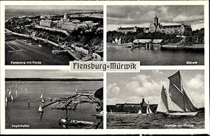 Bild des Verk�ufers f�r Ansichtskarte / Postkarte M�rwik Flensburg in Schleswig Holstein, Marineschule, F�rde, Panorama, Seglerhafen, Yacht zum Verkauf von akpool.de - akpool GmbH
