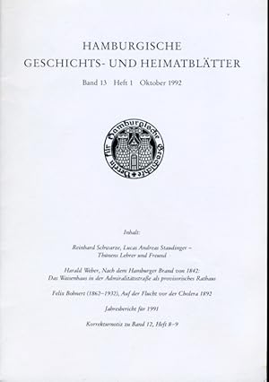 Hamburgische Geschichts- und Heimatblätter. Band 13. Heft 1. Oktober 1992.