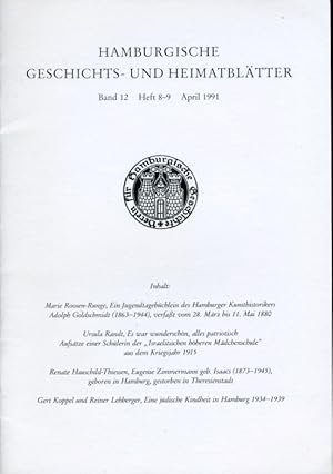 Hamburgische Geschichts- und Heimatblätter. Band 12. Heft 8-9. April 1991.