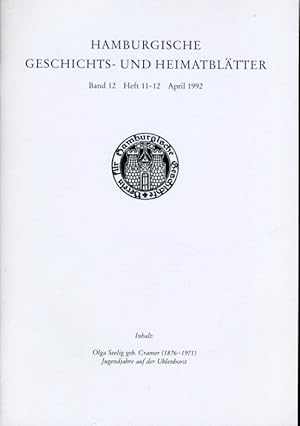 Hamburgische Geschichts- und Heimatblätter. Band 12. Heft 11-12. April 1992.