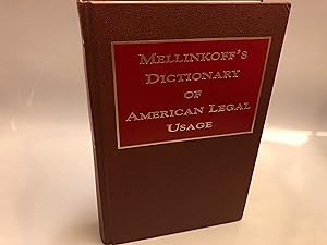 Mellinkoff's Dictionary of American Legal Usage (First Edition, Signed)