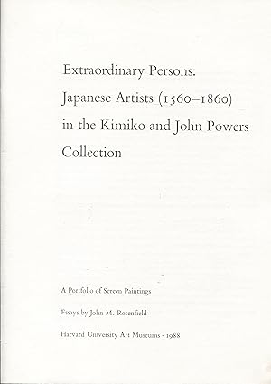 Seller image for Extraordinary Persons: Japanese Artists (1560-1860) in Kimiko & John Powers Collection for sale by RT Books