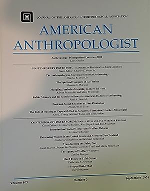 Imagen del vendedor de American Anthropologist (Volume 103, Issue 3, September 2001) a la venta por Weekly Reader