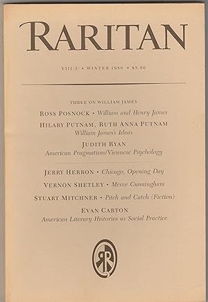 Raritan: Vol. VIII, No. 3, Winter 1989 (William James)