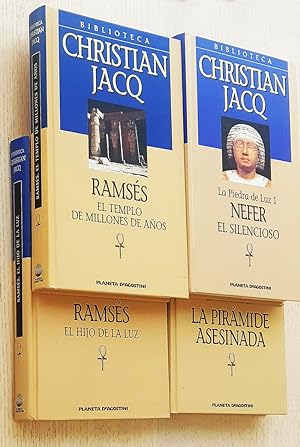 4 libros colección BIBLIOTECA CHRISTIAN JACQ: Ramsés, el templo de millones de años. Ramsés, el h...