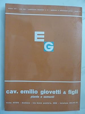 CAV. EMILIO GIOVETTI & FIGLI MODENA Piante e Sementi Autunno 1971