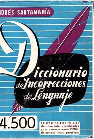 Bild des Verkufers fr Diccionario de incorrecciones de lenguaje . zum Verkauf von Librera Astarloa