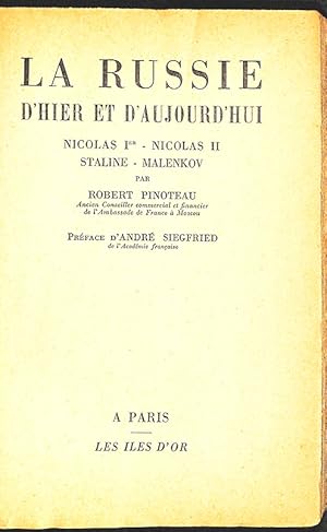 La Russie d'hier et d'aujourd'hui : Nicolas Ier, Nicolas II, Staline, Malenkov.