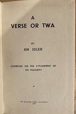 A verse or two by an Idler