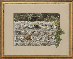 Bild des Verkufers fr Stewart Charles Hine (1928-2018) - 1993 Watercolour, Ivy, Bramble & Wall zum Verkauf von Sulis Fine Art