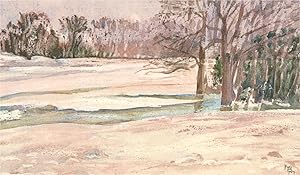 Bild des Verkufers fr Barbara Mayer - Contemporary Watercolour, Snowy Landscape zum Verkauf von Sulis Fine Art