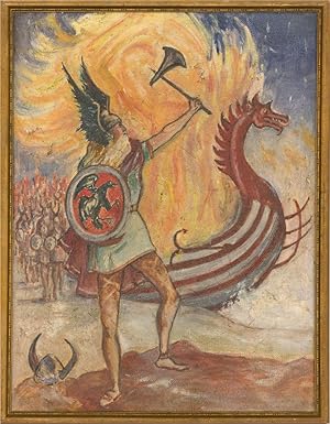 A. M. B. - 1969 Oil, "Up Helly Aa" Viking Festival